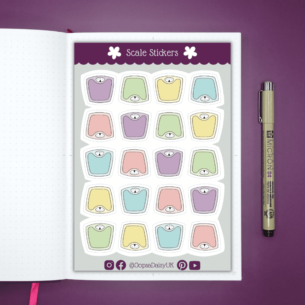 Scales Icons - Oops a Daisy A5 Sticker Sheet