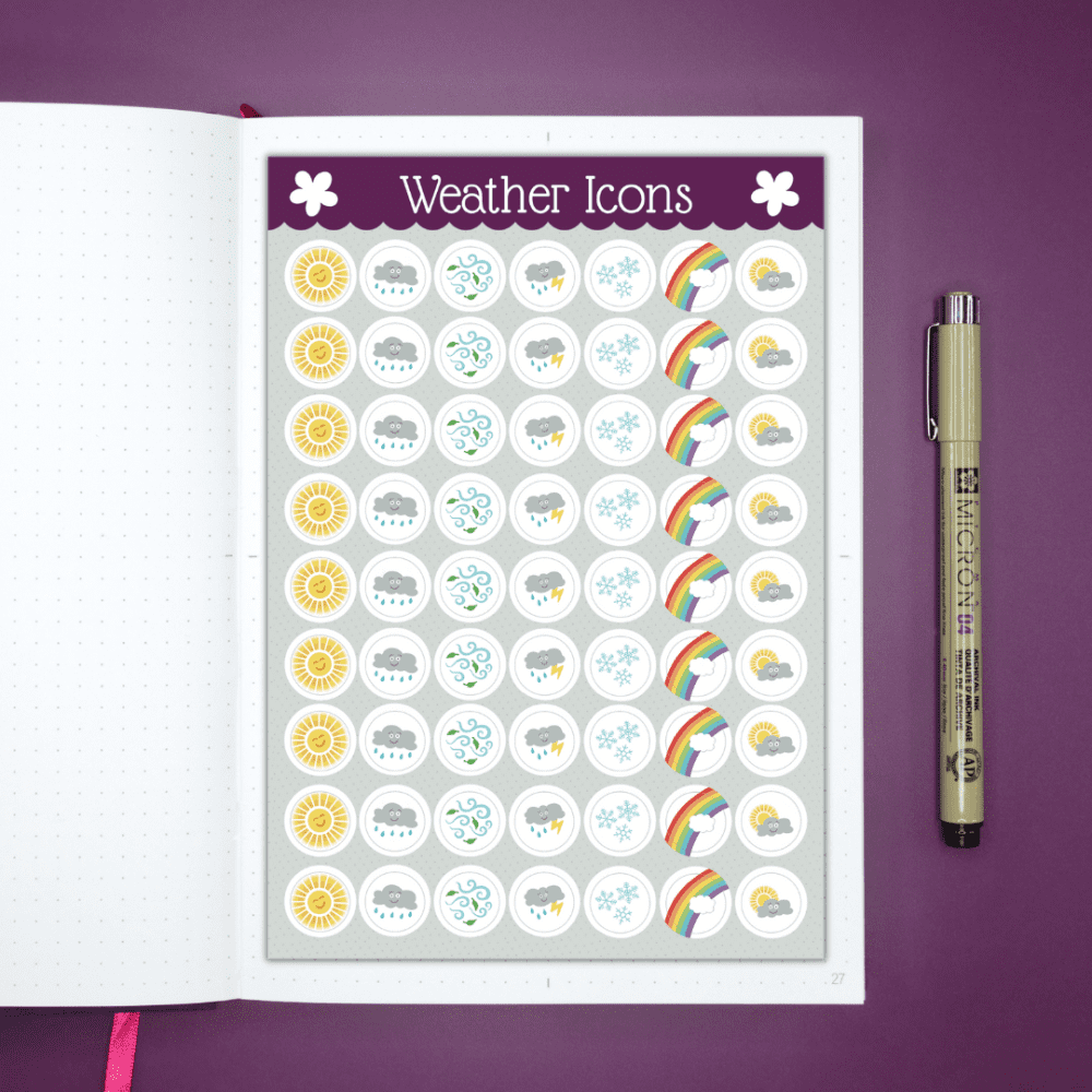 XX Weather Icons - A5 Sticker Sheet