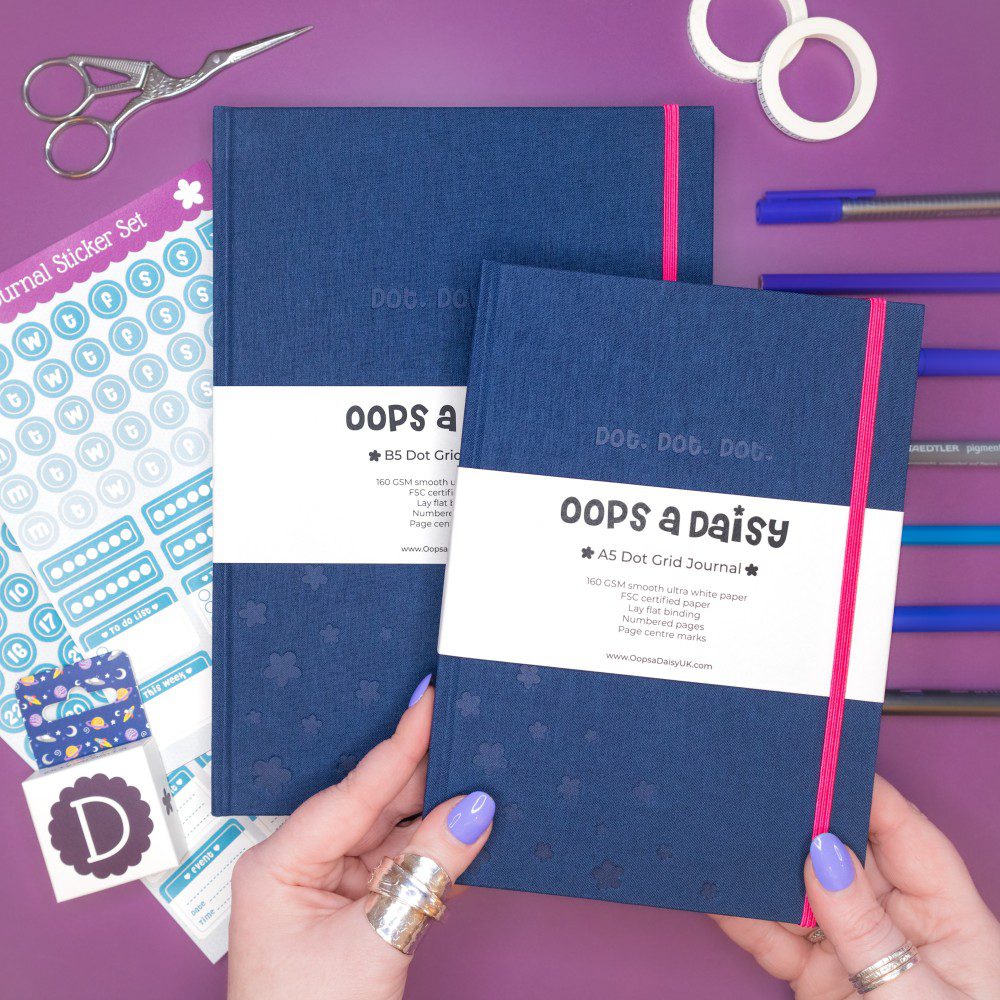 B5 Oops a Daisy Dot Grid Journal - Inky Blue