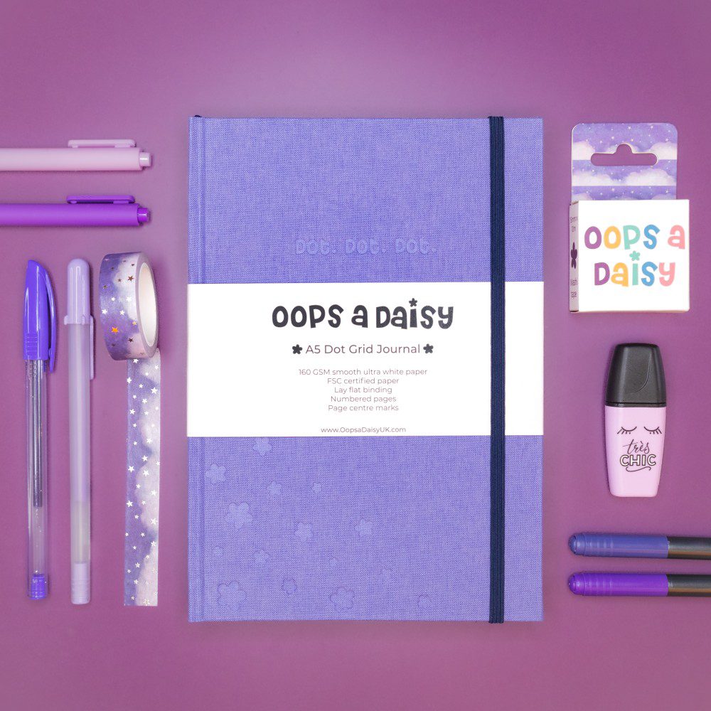 A5 Oops a Daisy Dot Grid Journal - Periwinkle