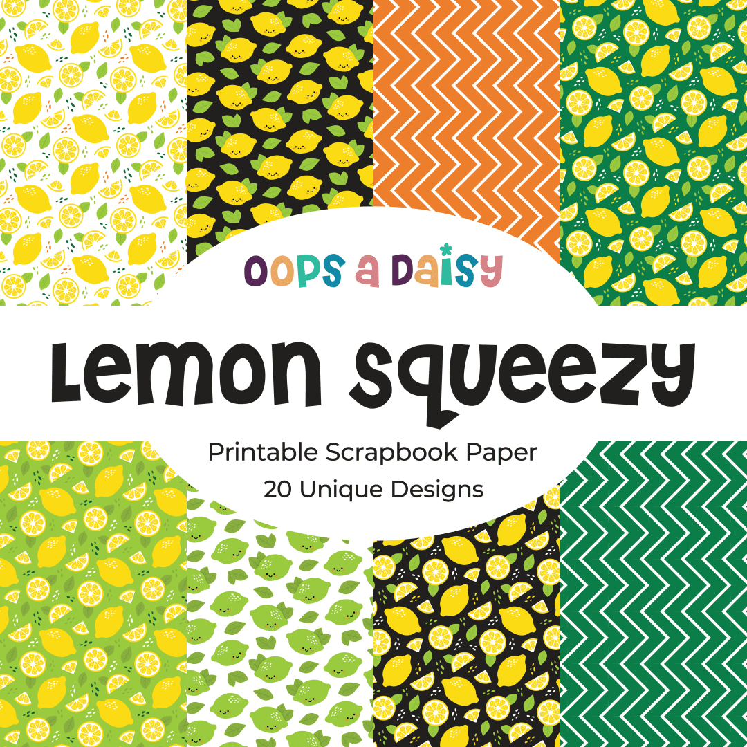 Lemon Squeezy - Pattern Printables - Digital Download