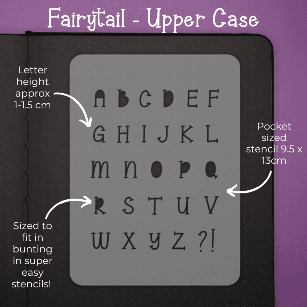 Fairytale Upper Case - Mini Font - Pocket Journal Stencil