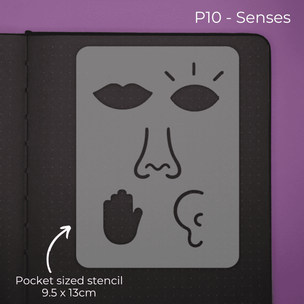 Senses / Mindfulness / CBT - Pocket Journal Stencil