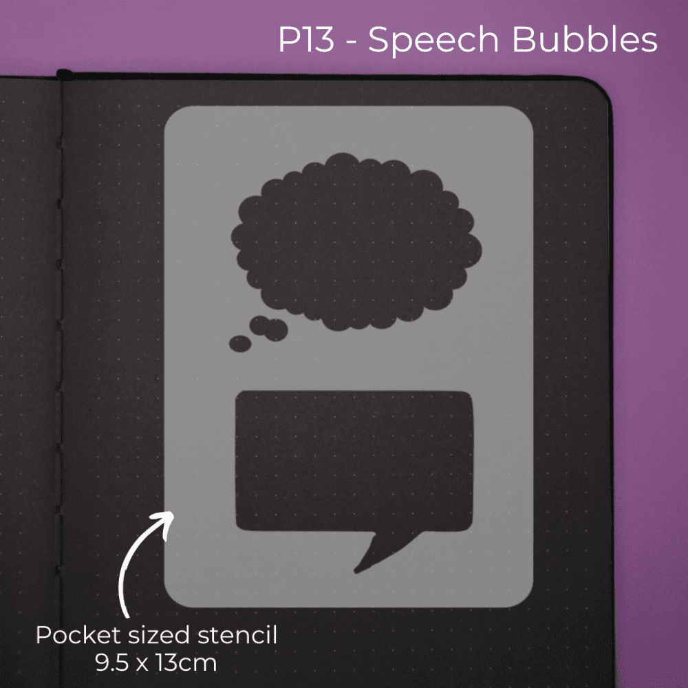 Speech / Thought Bubbles - Pocket Journal Stencil