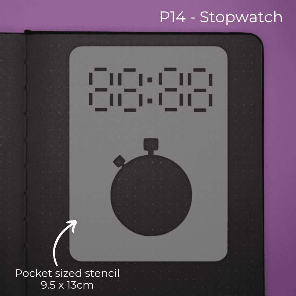 Stopwatch - Pocket Journal Stencil