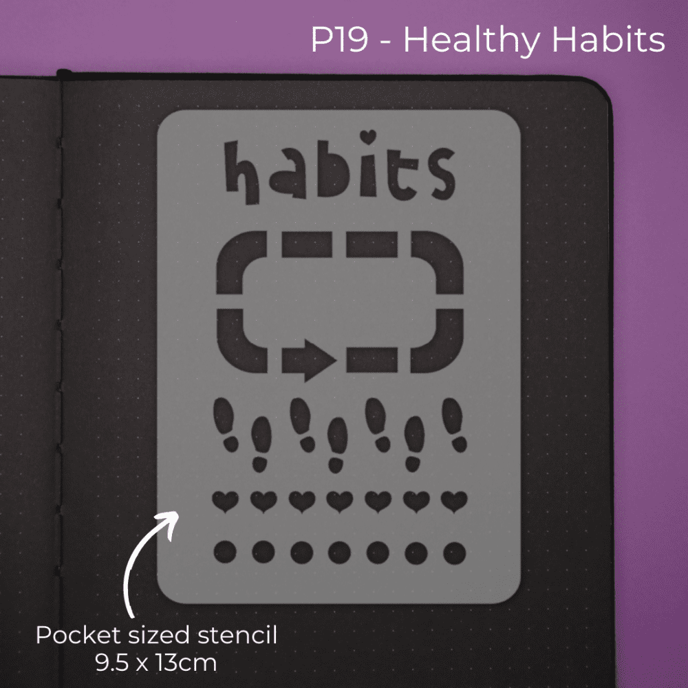 Healthy Habits - Pocket Journal Stencil