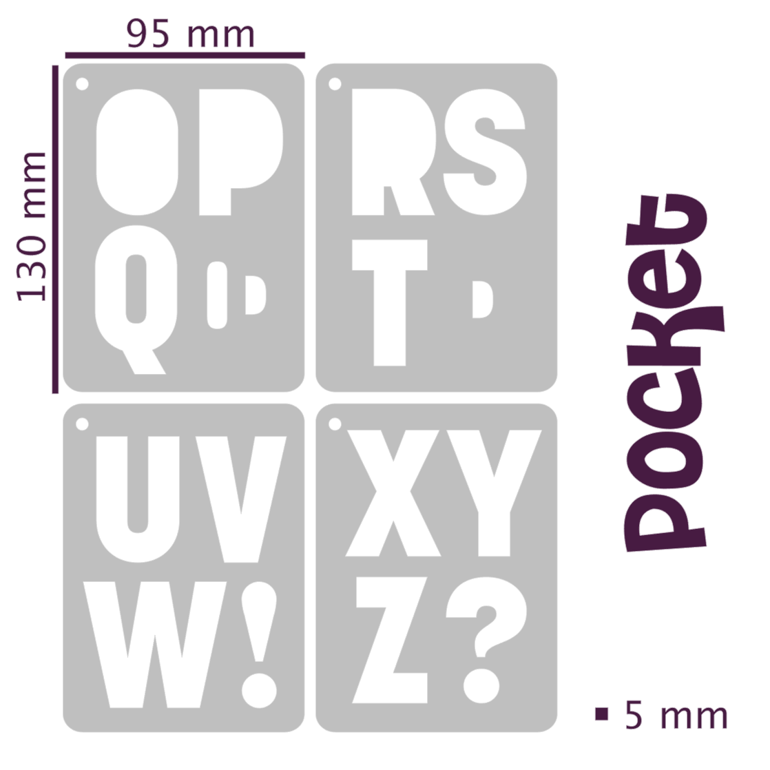 P24 Block Letters 5cm 2 SIZE