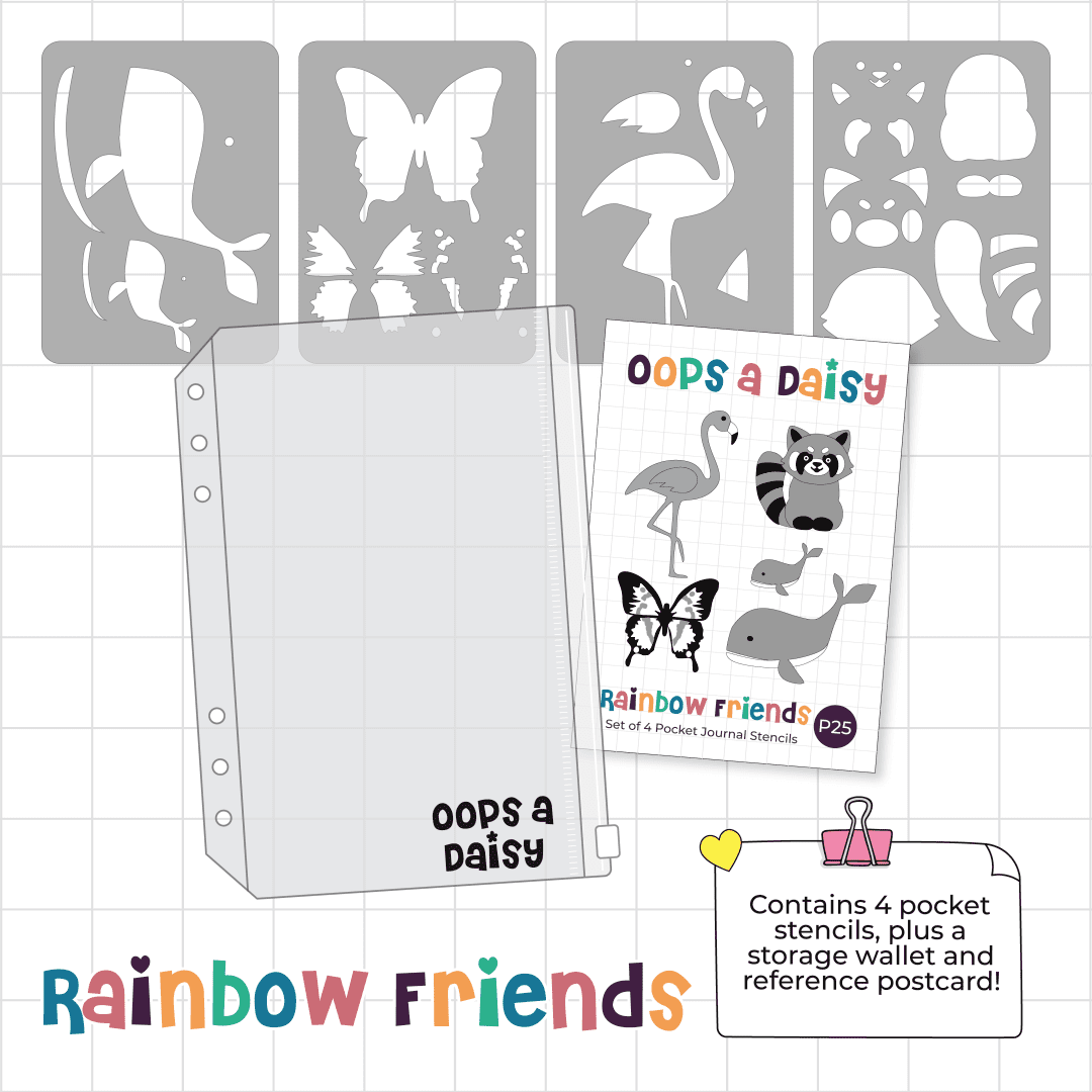 Rainbow Friends - Pocket Journal Stencils - Set of 4