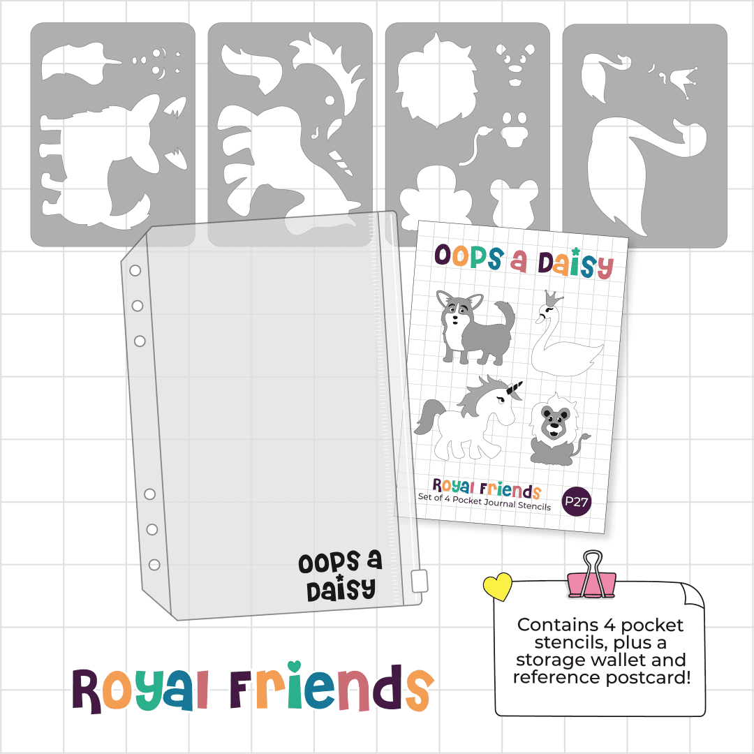 Royal Friends - Pocket Journal Stencils - Set of 4