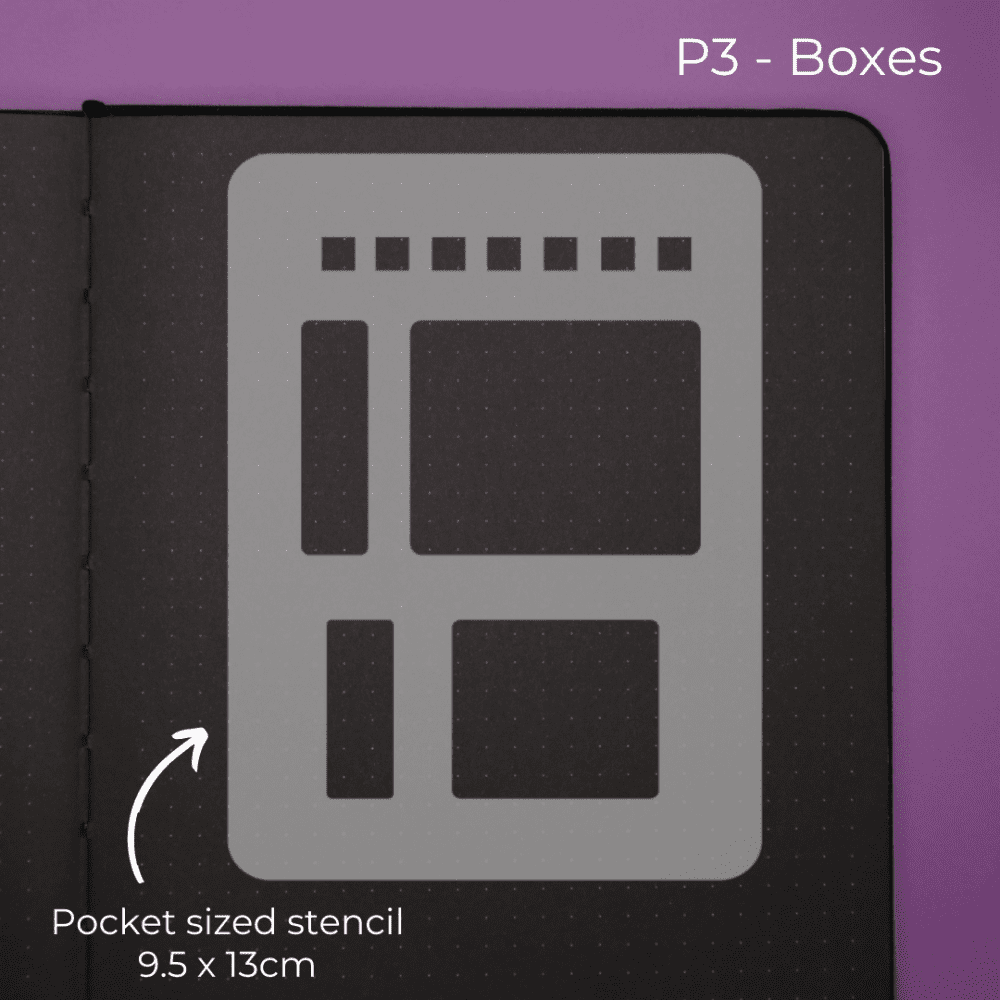 Boxes and Checklist - Pocket Journal Stencil