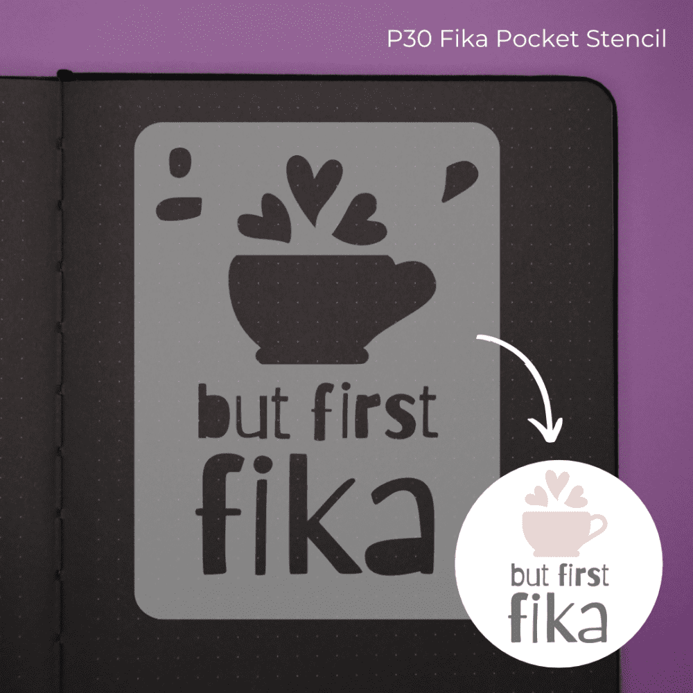 But First Fika - Pocket Journal Stencil