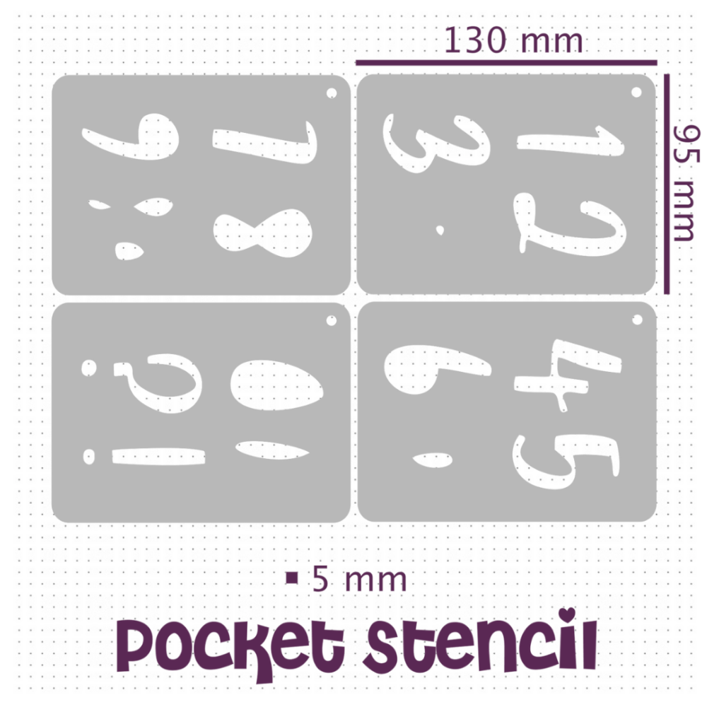 P32 Apricots Numbers Font Stencils SIZE