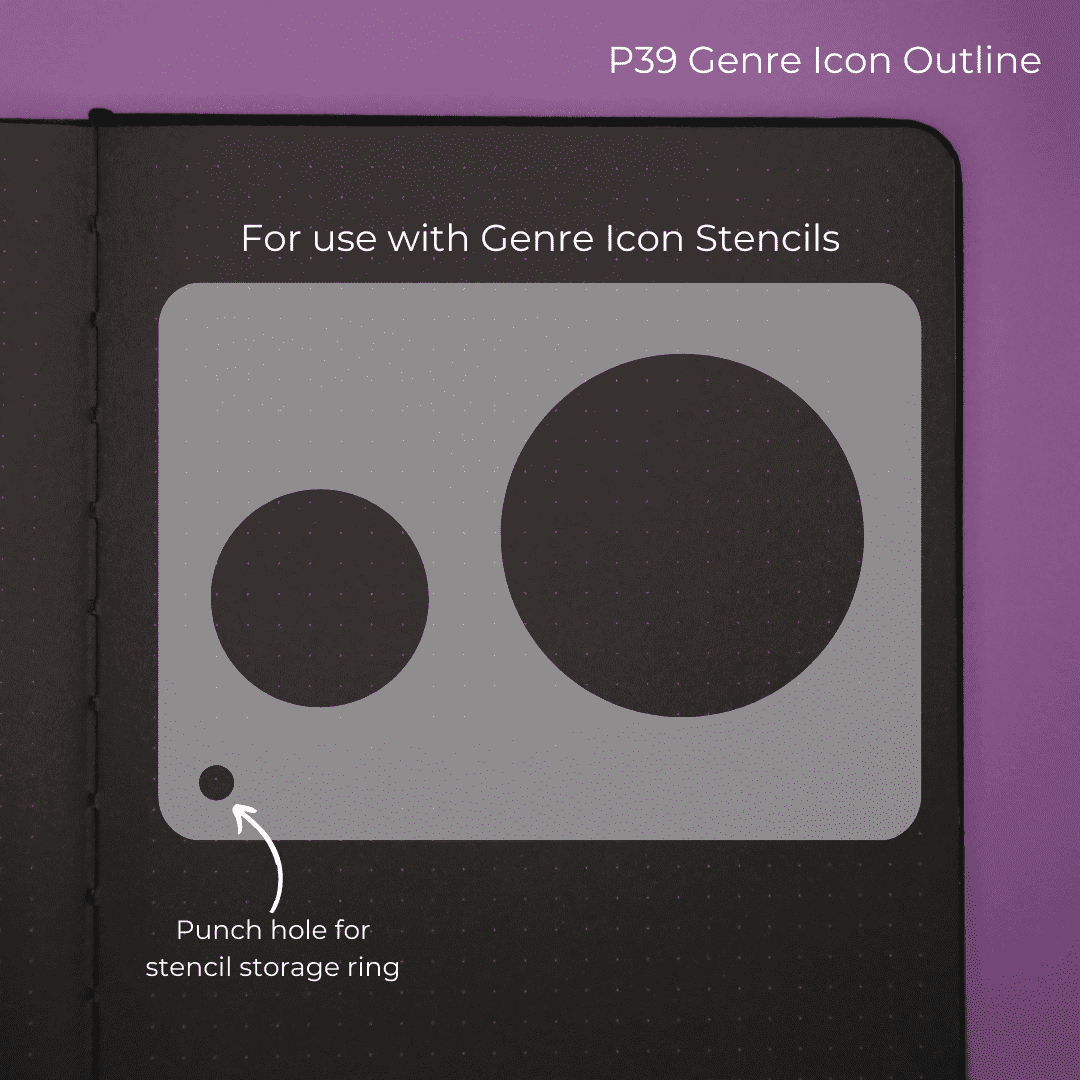 Genre Icon Circular Outline - Pocket Journal Stencil