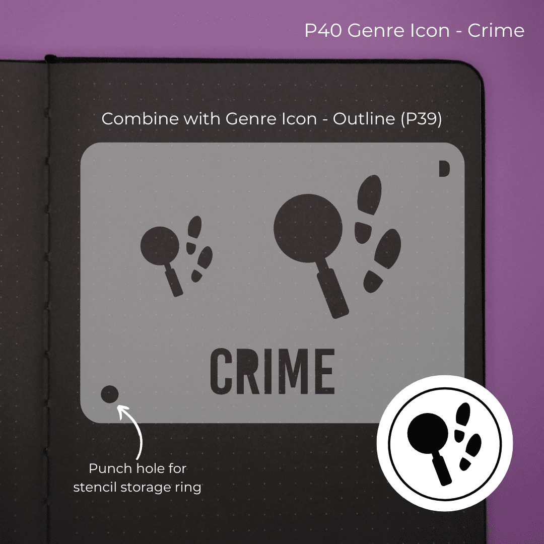 Genre Icon - Crime - Pocket Journal Stencil