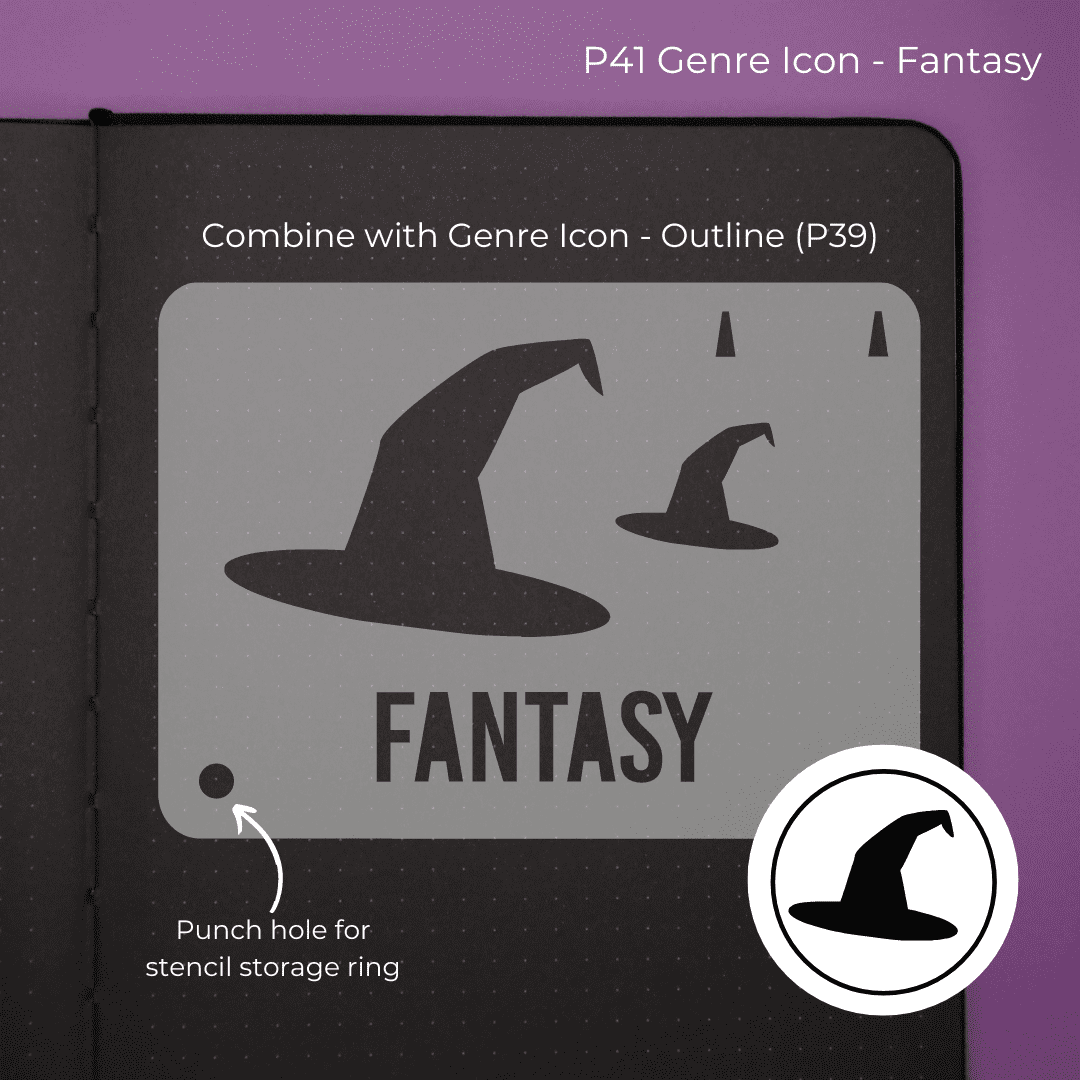 Genre Icon - Fantasy - Pocket Journal Stencil