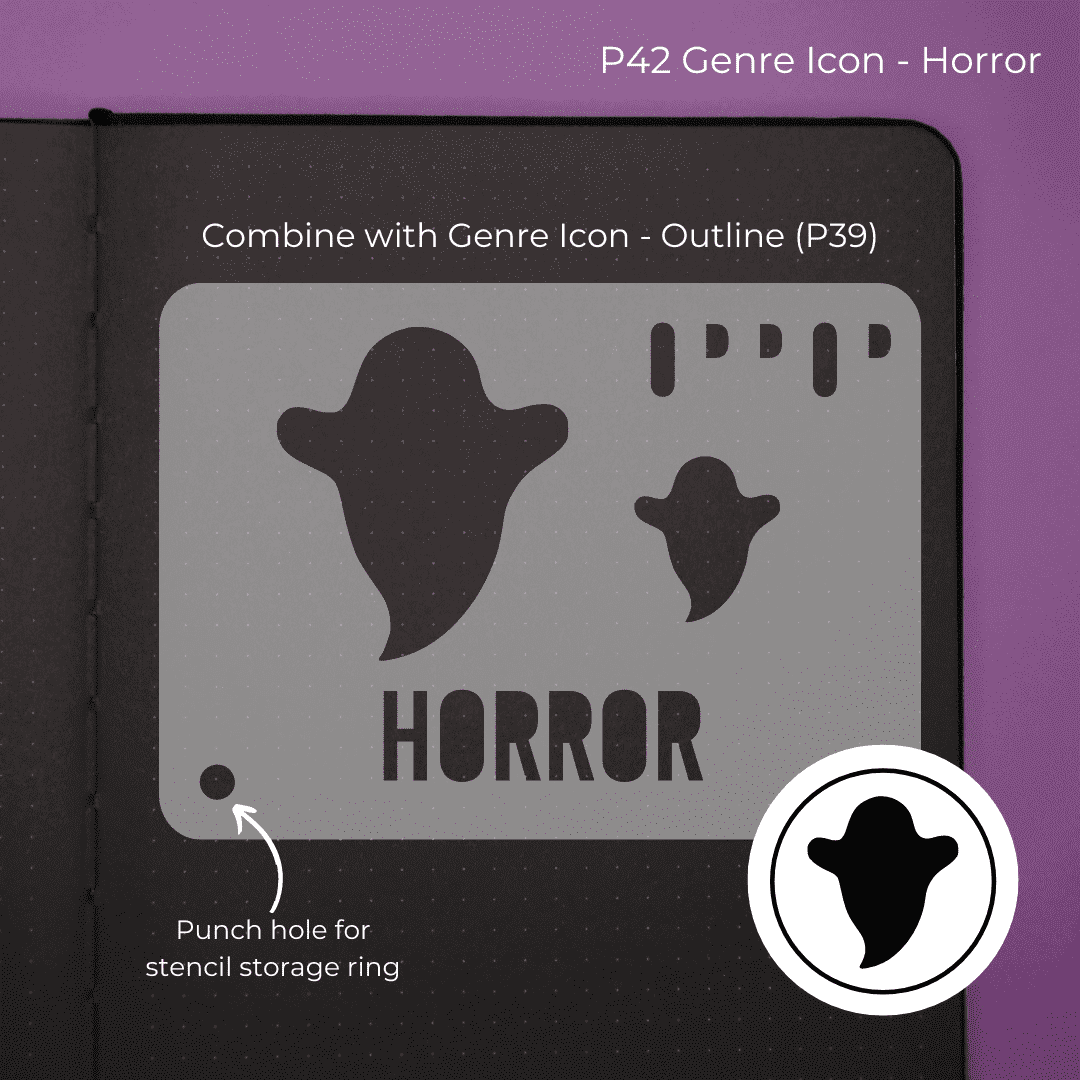 Genre Icon - Horror - Pocket Journal Stencil