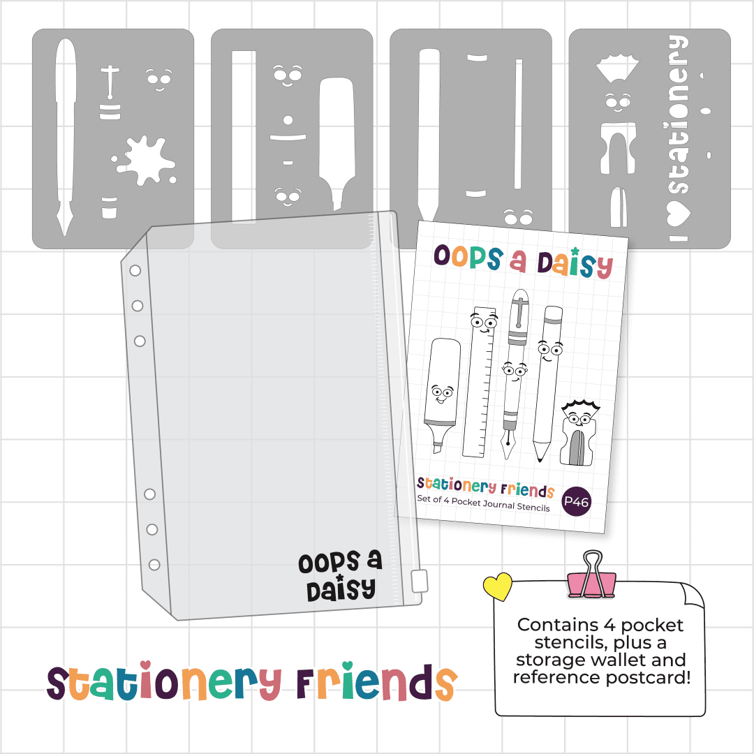 Stationery Friends - Pocket Journal Stencils - Set of 4