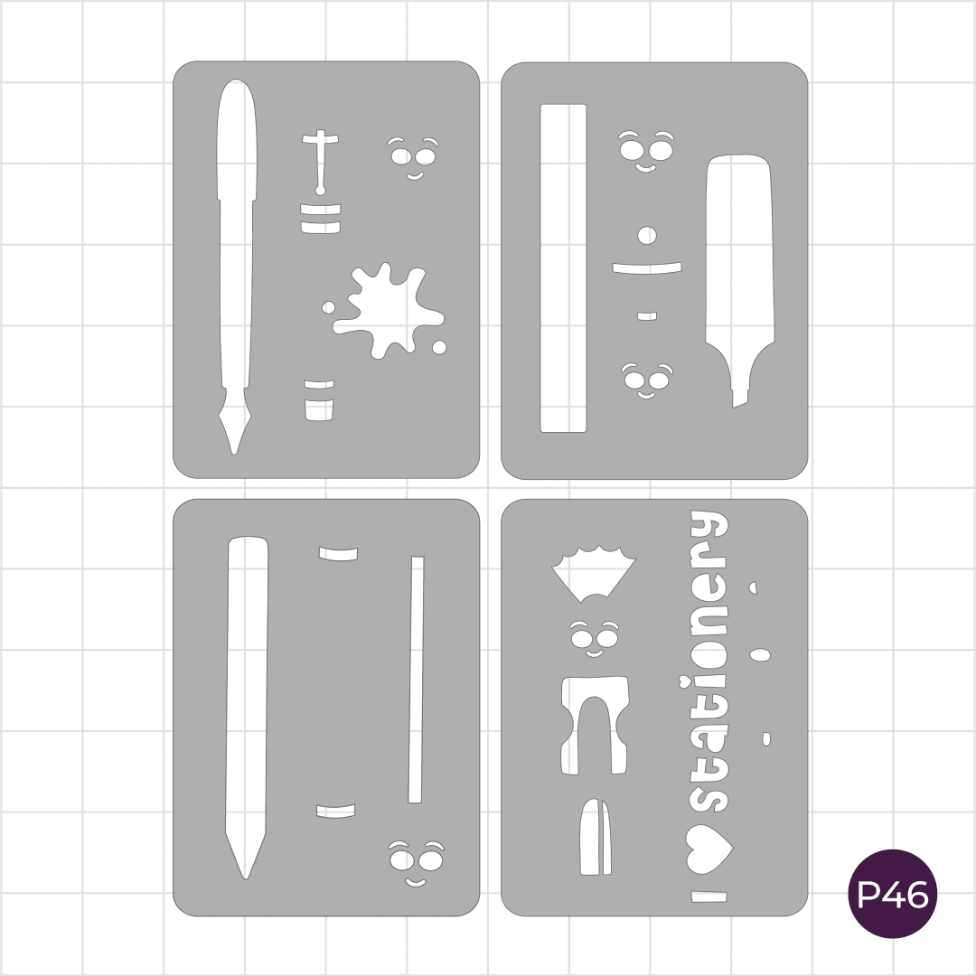 Stationery Friends - Pocket Journal Stencils - Set of 4