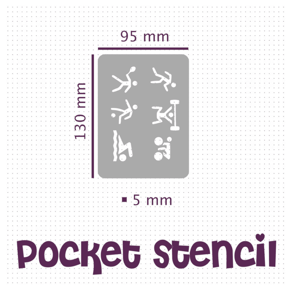 Fitness / Sports Icons - Pocket Journal Stencil