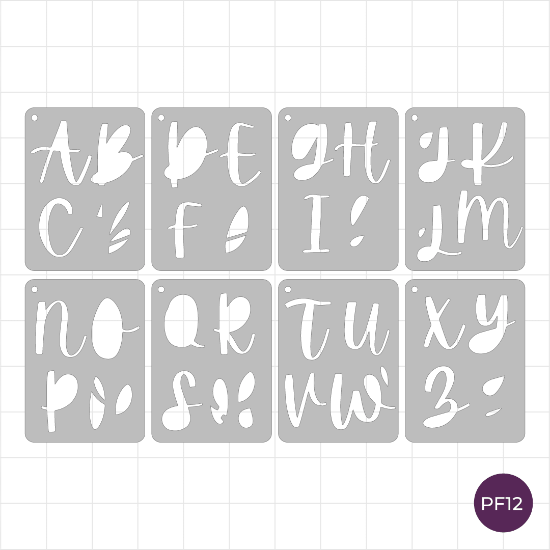 Apricots - Upper Case 5cm - Pocket Journal Stencils - Set of 8