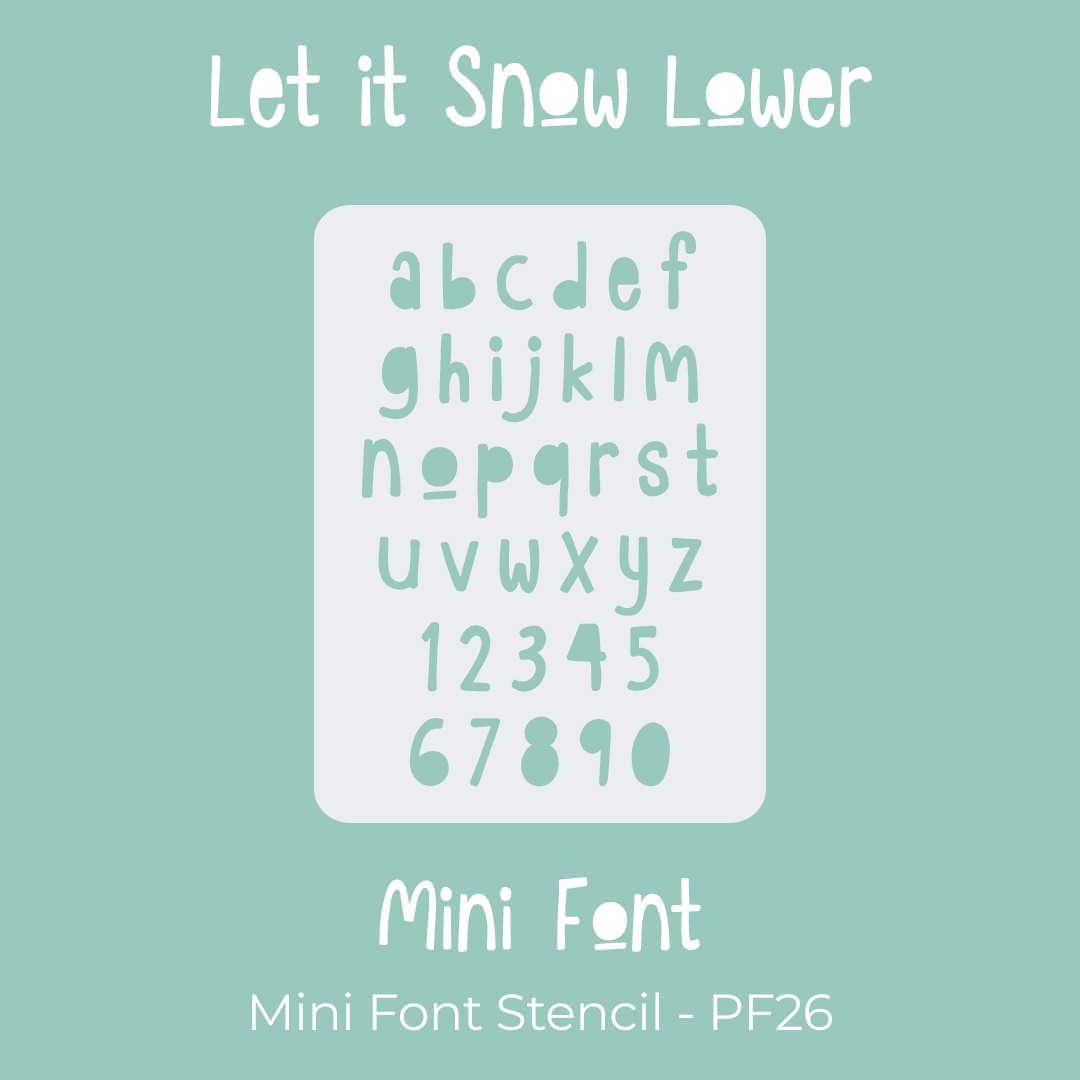 Let It Snow Lower Case -  Mini Font - Pocket Journal Stencil