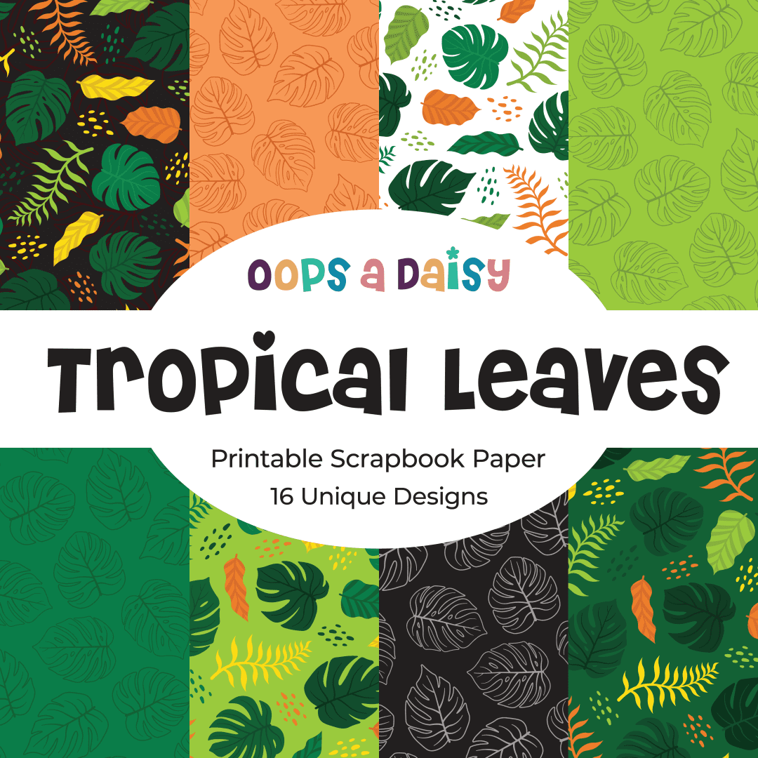 Tropical Leaves - Pattern Printables - Digital Download