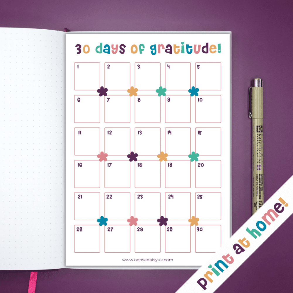 30 days of Gratitude - Journal Printable