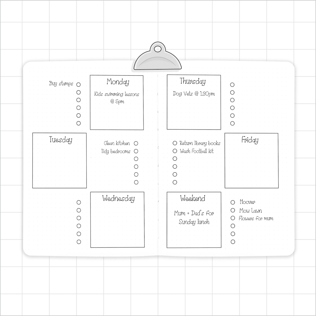 6 Box Spread - Super Easy A5 Journal Stencil - A5 or B5