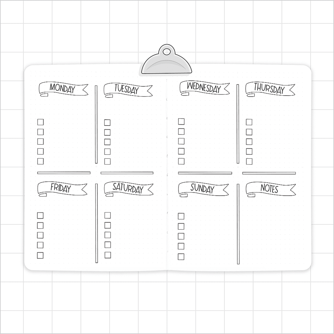 Block Week & Checklist - Super Easy Journal Stencil - A5 or B5