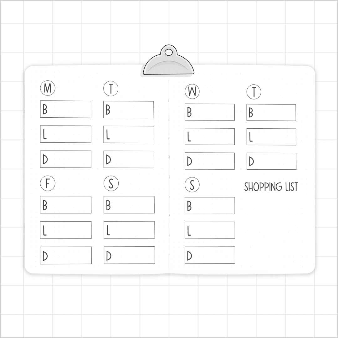 Meal / Menu Planner - Super Easy Journal Stencil - A5 or B5