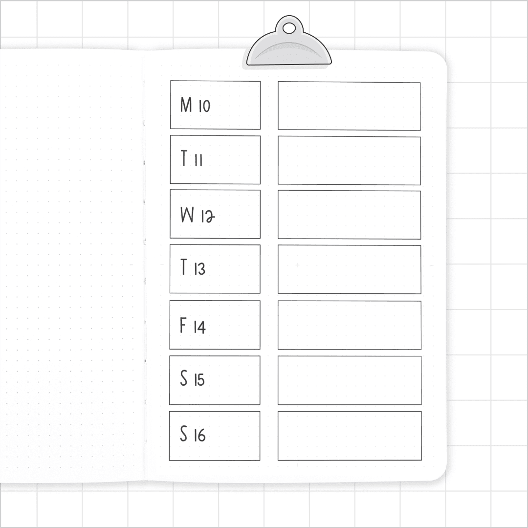 Week on a Page (Blocks) - Super Easy Journal Stencil - A5 or B5