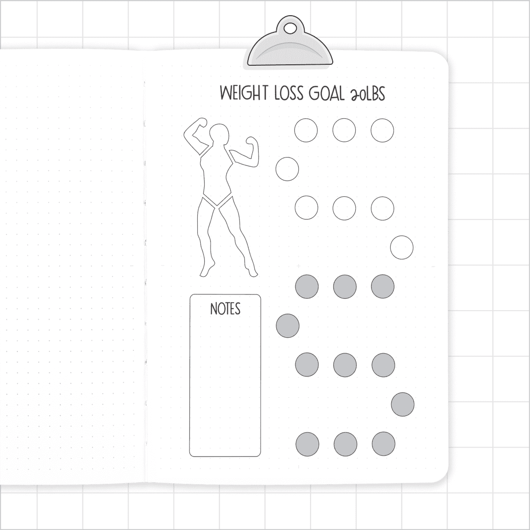 Body & Fitness Tracker - Super Easy Journal Stencil - A5 or B5