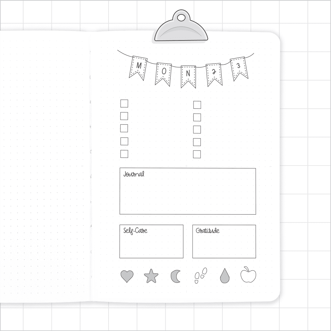 Daily Self Care - Super Easy Journal Stencil - A5 or B5