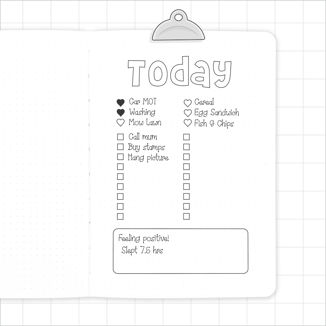 Today Daily Spread - Super Easy Journal Stencil - A5 or B5