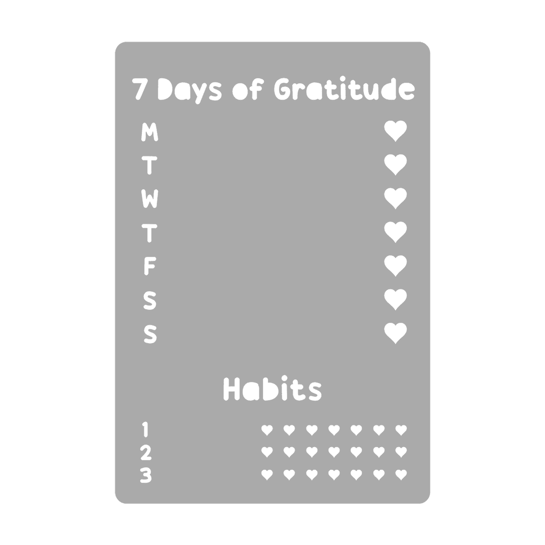 Gratitude Week - Super Easy Journal Stencil - A5 or B5