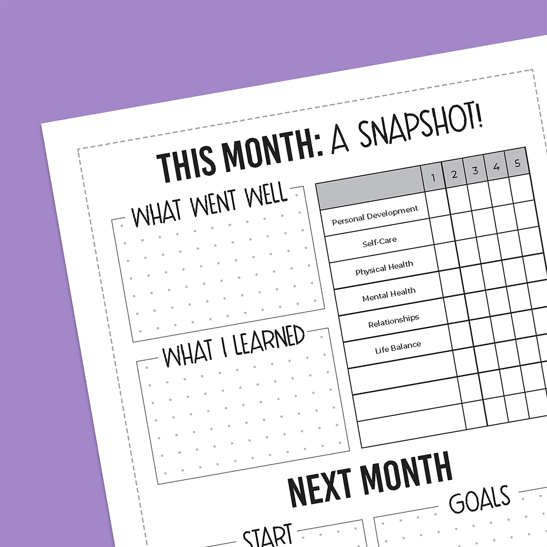 Monthly Symptom Tracker - Super Easy Sticker Sheet (A5)