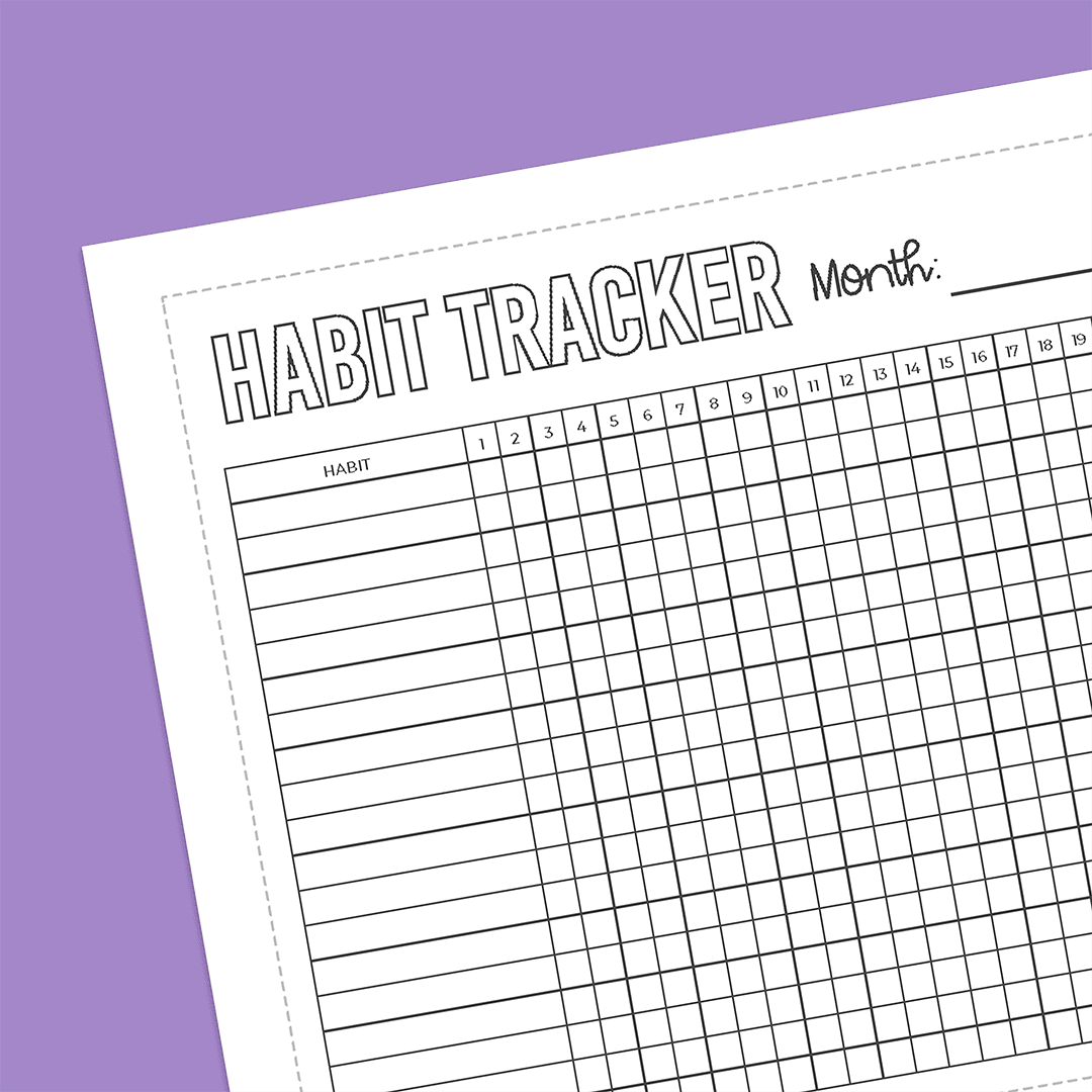 Monthly Habit Tracker - Super Easy Sticker Sheet (A5)