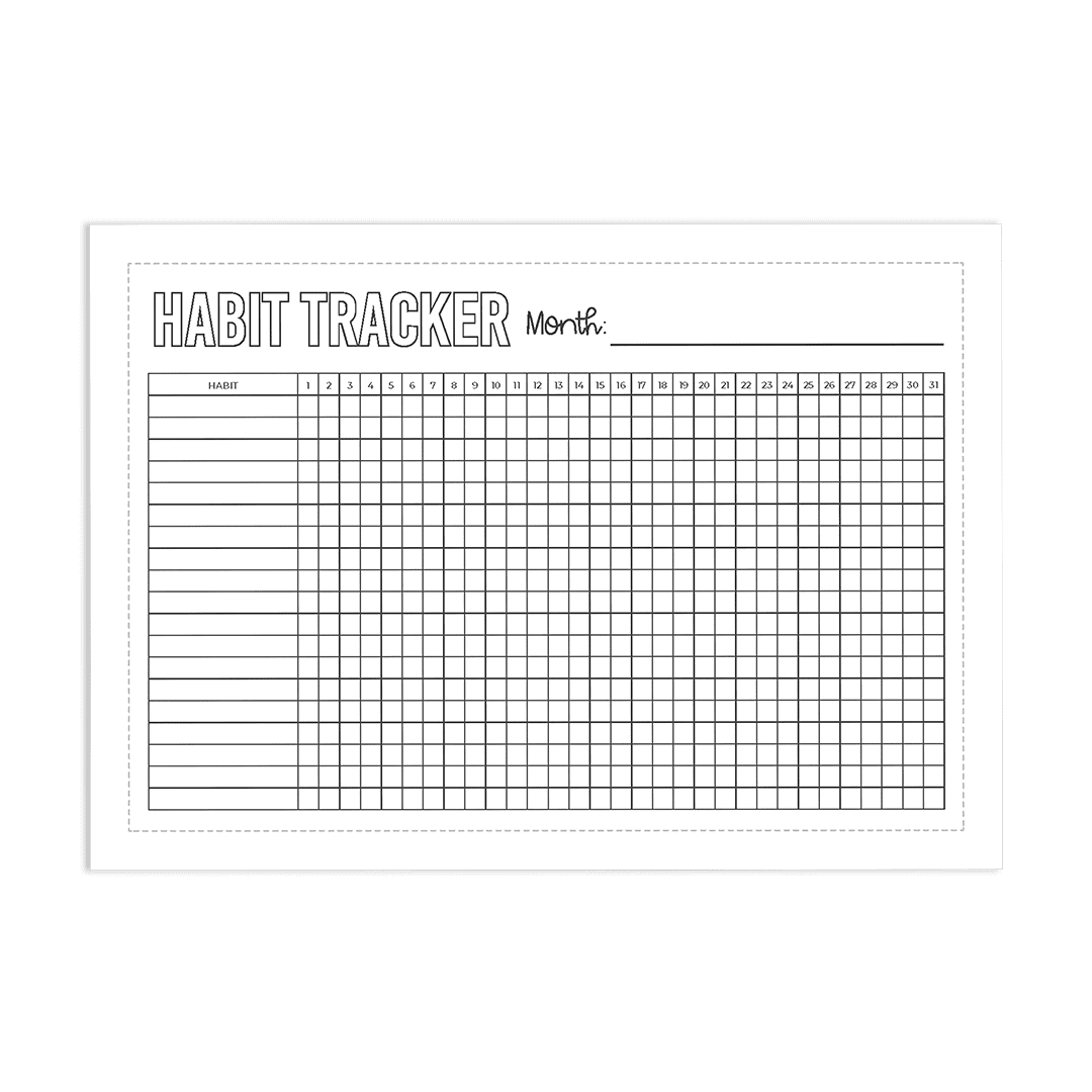 Monthly Habit Tracker - Super Easy Sticker Sheet (A5)