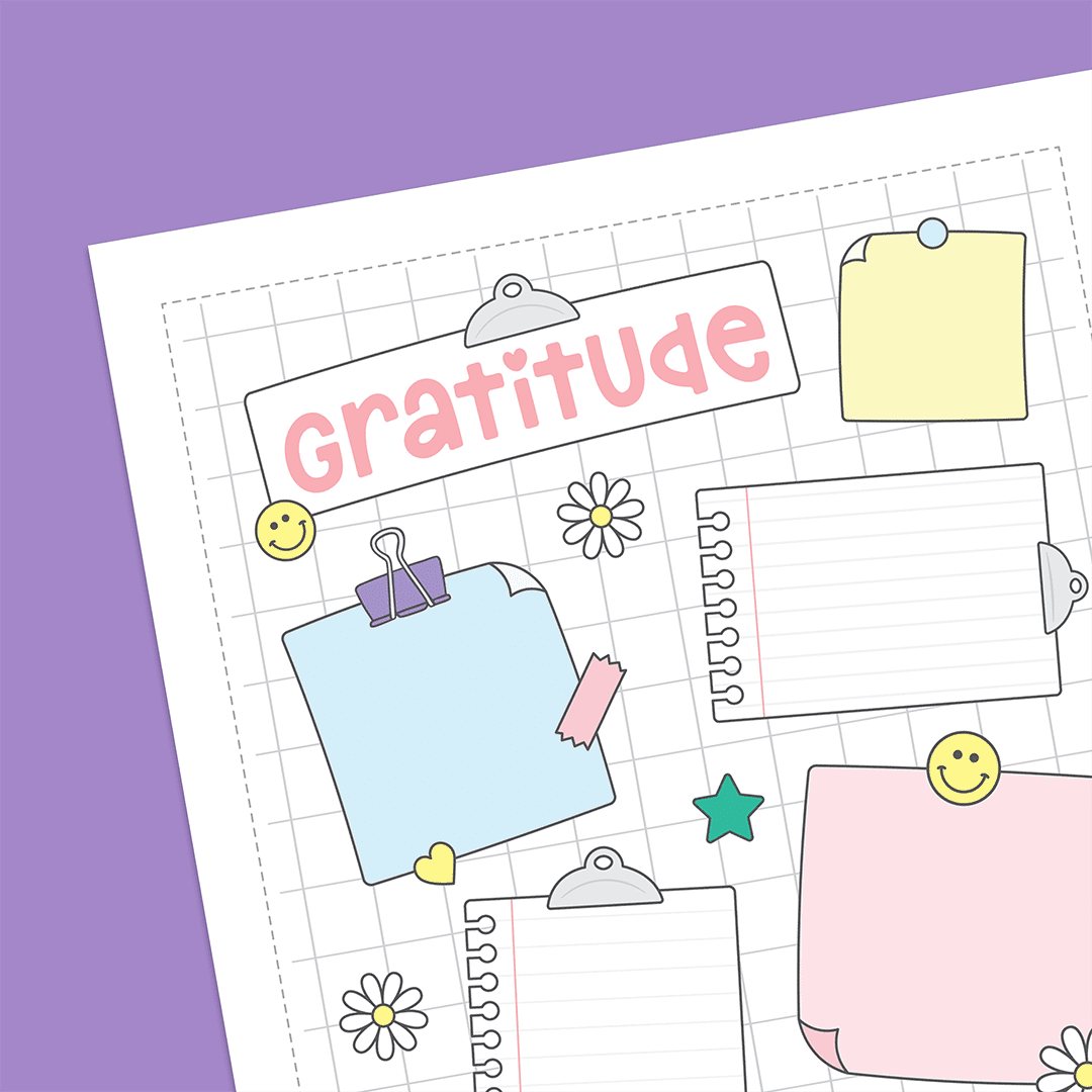 Gratitude Sticky Notes - Super Easy Sticker Sheet (A5)