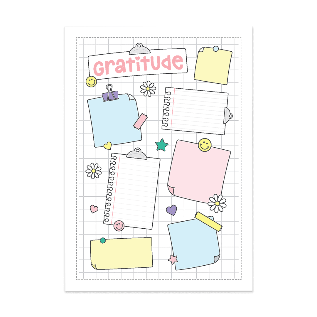 Gratitude Sticky Notes - Super Easy Sticker Sheet (A5)