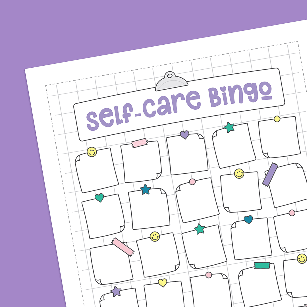 Self Care Bingo - Super Easy Sticker Sheet (A5)