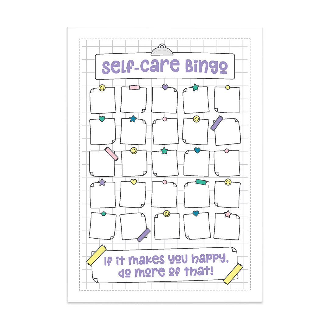 Self Care Bingo - Super Easy Sticker Sheet (A5)