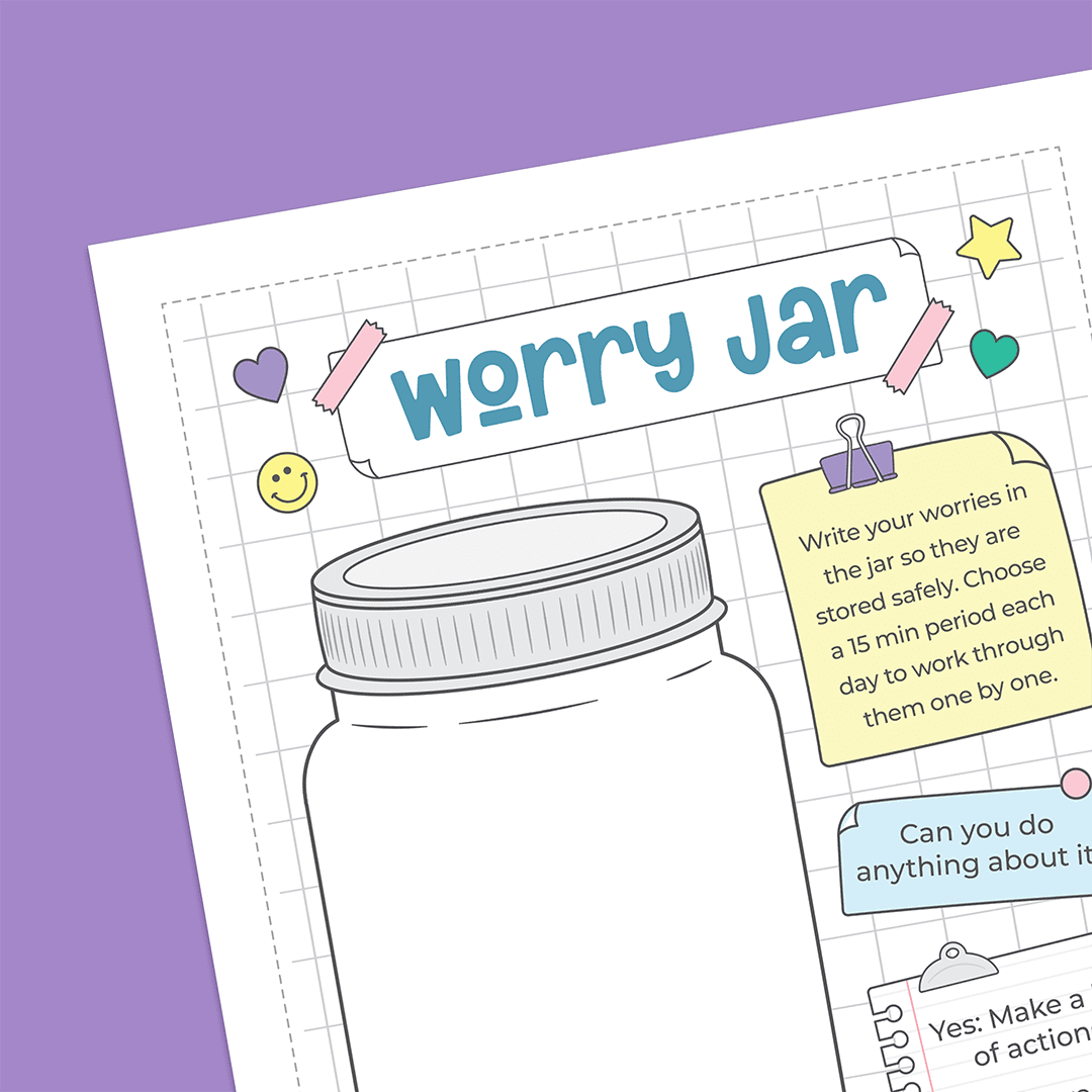 Worry Jar - Super Easy Sticker Sheet (A5)