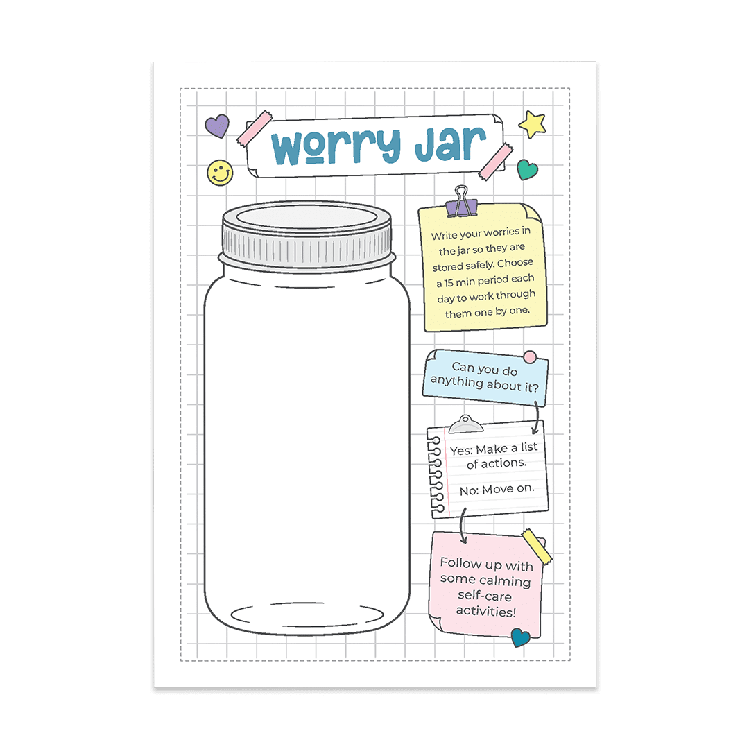 Worry Jar - Super Easy Sticker Sheet (A5)