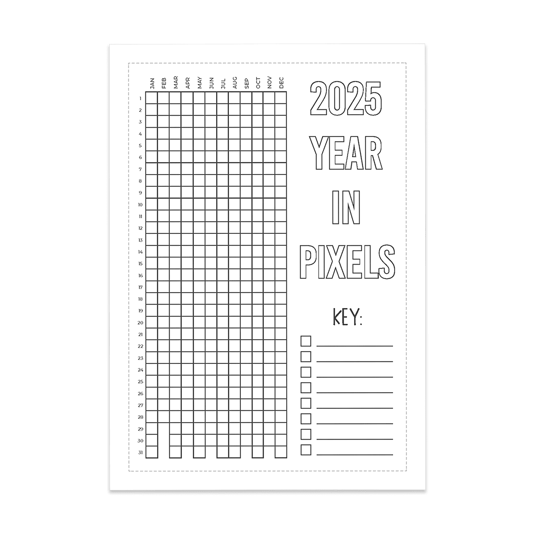 Year In Pixels - Super Easy Sticker Sheet (A5)