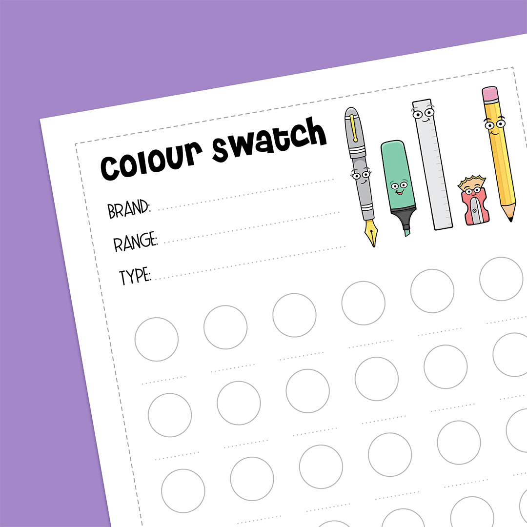 Colour Swatch - Super Easy Sticker Sheet (A5)