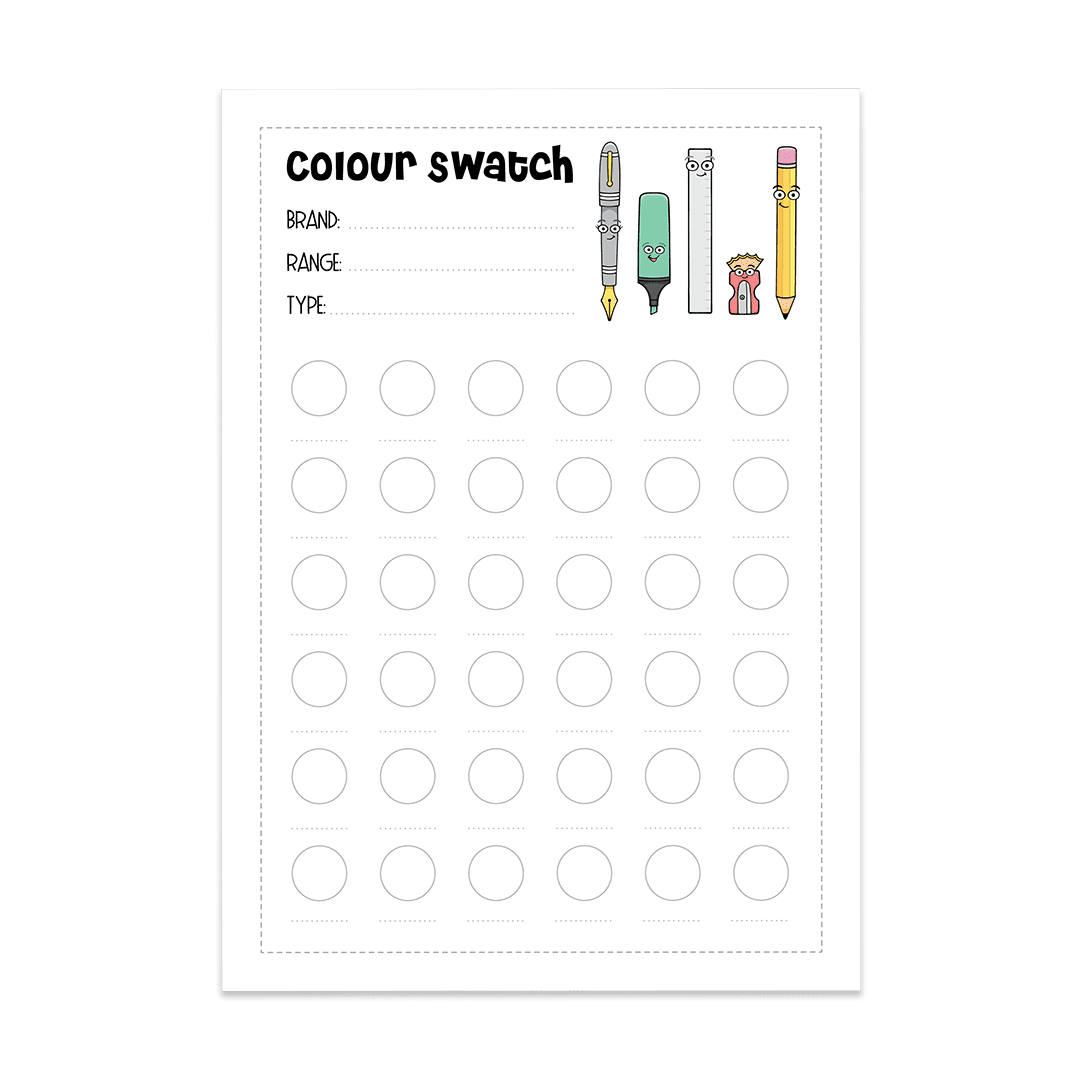 Colour Swatch - Super Easy Sticker Sheet (A5)