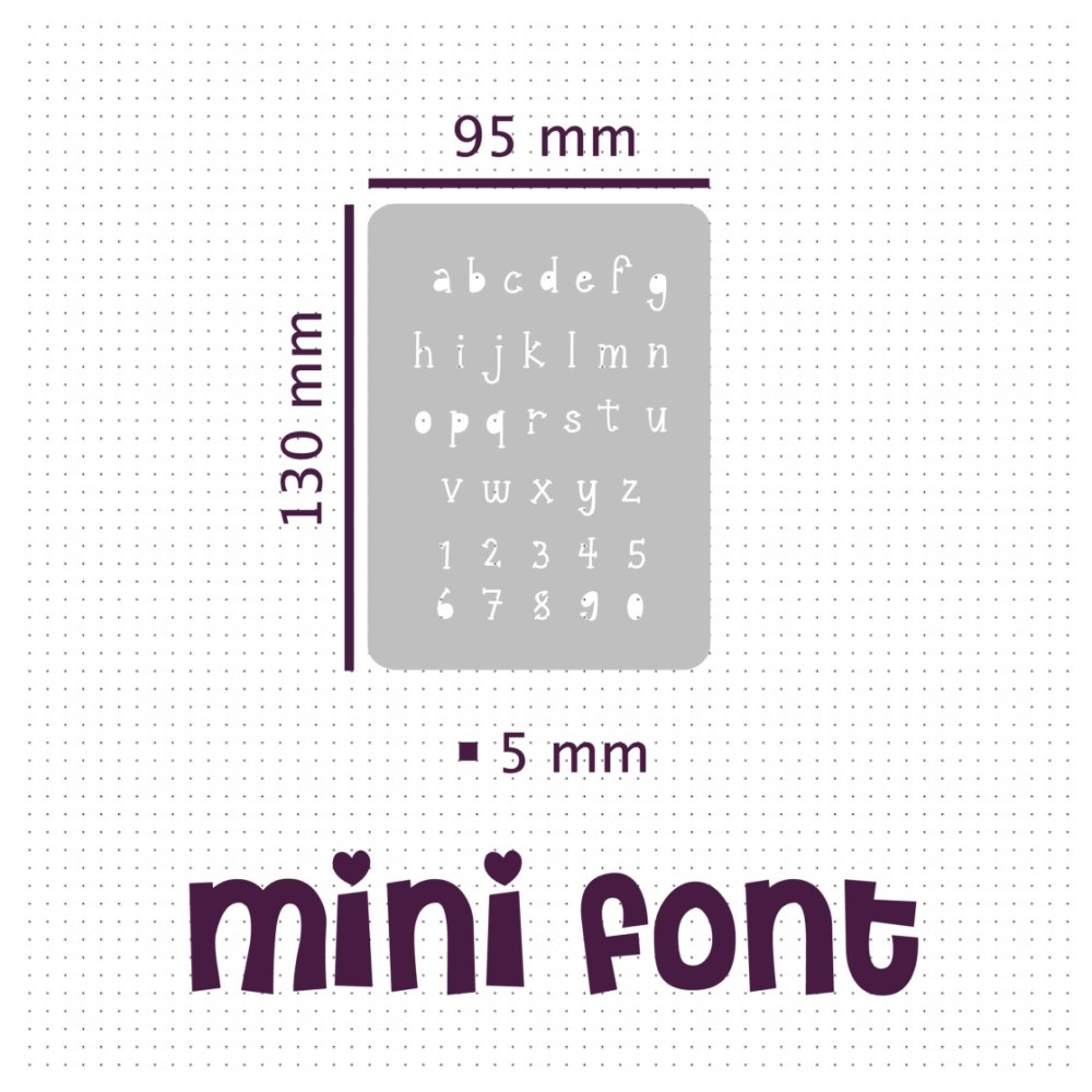 MF4 Fairytale Lower Case Mini Font Stencil - SIZE
