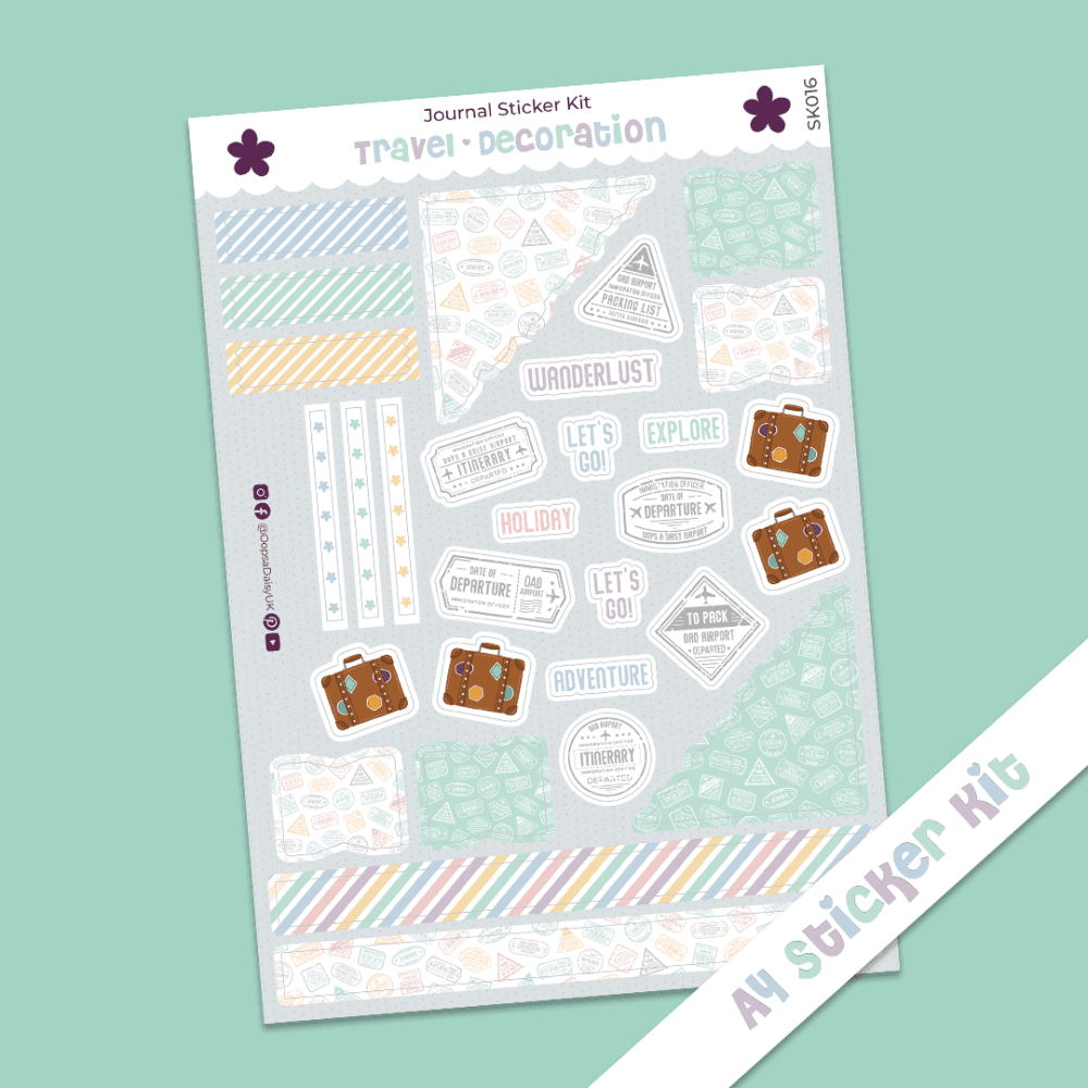 Travel Decoration - A4 Journal Sticker Kit