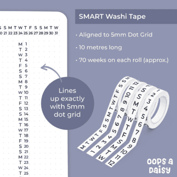 SMART Washi Tape Bundle - PLUS Bonus Journal Grid Ruler